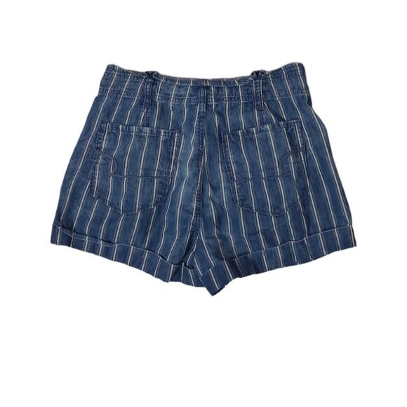 AMERICAN EAGLE striped super high waisted paper bag‎ cuffed shorts 2 - Picture 3 of 9